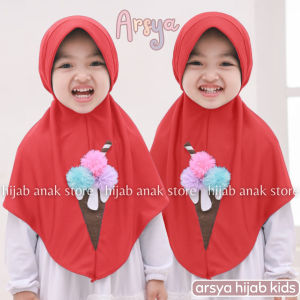 Hijab Anak TK Arsya / Hijab Anak TK Kekinian / Hijab Anak TK Ped Antem / Jilbab Anak Karakter Ice Cream / Jilbab Anak Perempuan / Jilbab Anak Jersey / Kerudung Anak TK / Bergo Anak Jersey / Bergo Anak TK/ Khimar Anak
