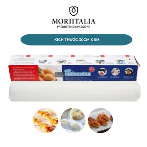 Giấy chống dính Moriitalia size 5m x 30/45cmGiấy Nến Giấy Sáp Lót Nướng Bánh Chịu Nhiệt Chống Dính Không Thấm Dầu