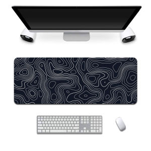 Large Topography Mouse Pad Topographic Map Lines Mousepads Non-Slip Contour Geographic Desk Mat 100x50 / 90x40 / 80x30cm