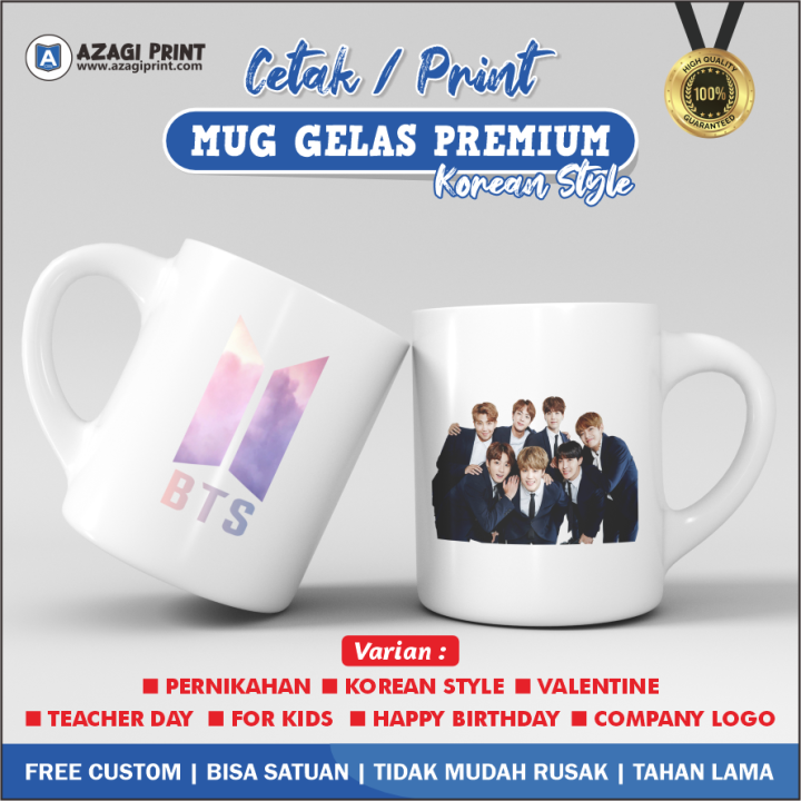 Cetak Mug Gelas Custom Logo Gambar Satuan - Full Print