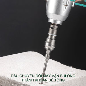Đầu khoan bê tông gắn máy vặn bu lông chạy pin kèm mũ khoan 6mm