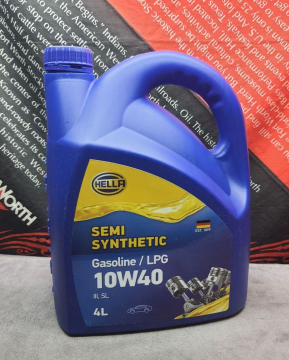 Genuine HELLA 10W40 Semi Synthetic Engine Oil 4 Litre/Bottle OEM HELLA