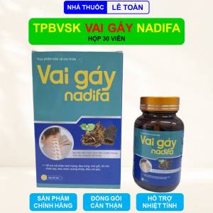 Vai gáy Nadifa hộp 30 viên uống hỗ trợ giảm đau vai gáy đau lưng tê mỏi chân tay