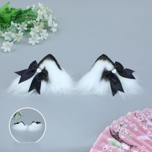 MISSUP Lace Cat Ears Headband Cosplay Lolita Head Wrap Bow Headdress Hair Accessories
