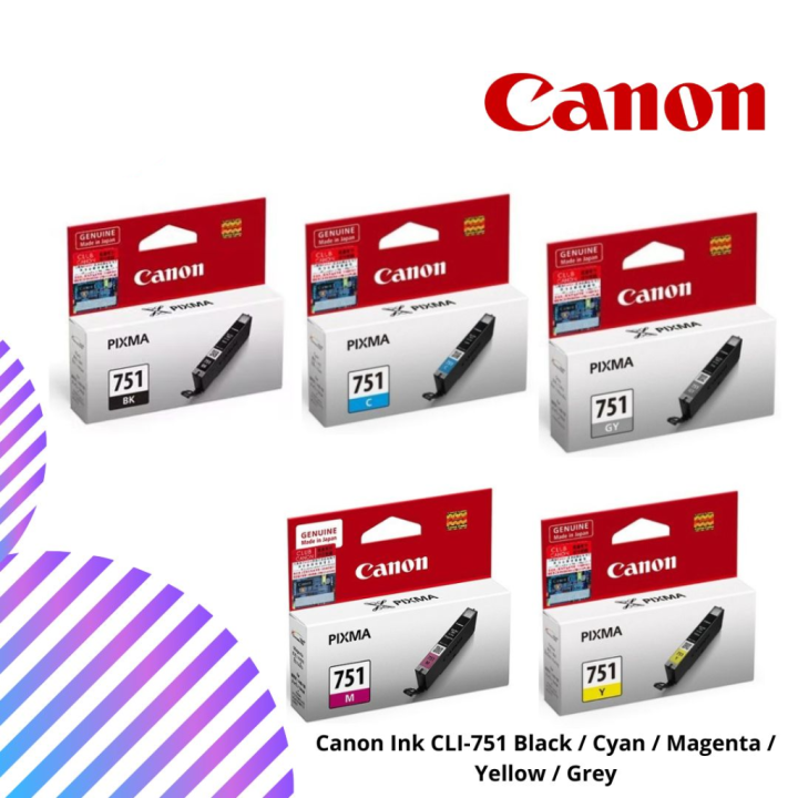 Canon751 Ink Canon Ink CLI-751 Black / Cyan / Magenta / Yellow / Grey | Lazada