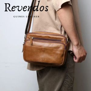 REVERDOS Tas Selempang Pria Kulit Aslii - Tas Pria Simple Kasual Kulit Aslii