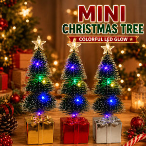 Mini Christmas Tree Night Light Colorful Led Glow Battery Powered Desktop Table Ornament Xms Decor