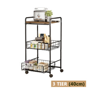 Multipurpose Powder Coated Metal Kitchen Rack with Drawer and Wheel Kitchen Trolley Rack Storage Rack