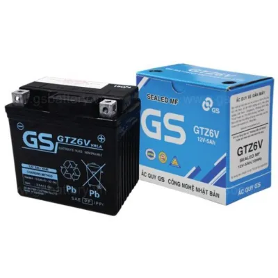 Ắc quy GS khô GTZ6V PCX Vision Lead125 Sh Việt Airblade 125 Nozza Grande STD acquy shvn vn Air Blade ab 125 MF 5A 5ah