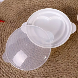 Microwave Egg Steamer Heart Shape with Lid Japanese Style Easy Clean PP Material Breakfast Helper