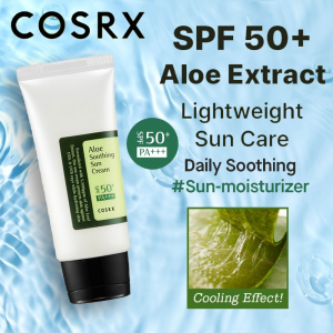 🌞in SG🌞COSRX Aloe Soothing Sun Cream SPF 50+ PA+++ 50ml Sunblock Mild Hydrating Sunscreen Cream skin care防晒霜