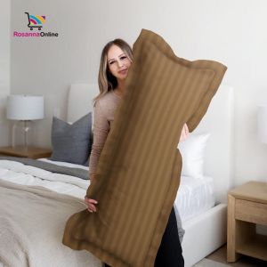 Sarung Bantal Cinta Jumbo Panjang Microtencel Polos Salur Aesthetic 46x92 Bingkai Pigura