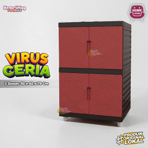 LEMARI PLASTIK VIRUS KINGDOM 4 SUSUN LEMARI PAKAIAN MINIMALIS CABINET SERBAGUNA - CREAM