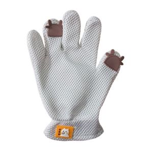 CUTE ELVES Cartoon Cat Hair Removal Gloves Mesh Fabric Silicone Dog Bath Brush Gloves Multifunction Soft Cat Hair Deshedding Brush Grooming