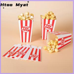 tantuoye กล่องกระดาษป๊อปคอร์นลายทาง12ชิ้นถุงลายแถบสีแดงสีขาวภาชนะใส่ขนมสำหรับงานปาร์ตี้วันเกิดของใช้เด็กอ่อน