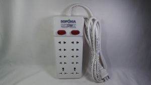 Ổ cắm Sopoka liền dây 10 lỗ 2 công tắc siêu chịu tải 2200W chống cháy (10Y)