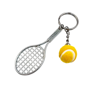 Kim loại thực tế túi Tennis móc khóa có hạt trang trí nhỏ gọn nhẹ thiết kế cho túi xách ba lô thân thiện với phụ kiện thực tế