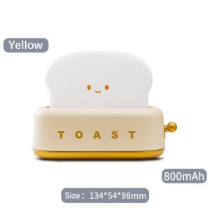 Toast Lamp Cute Bread Retro Night Light USB Rechargeable Warm Vintage Candle Table LED Baby Aesthetic Home Decor