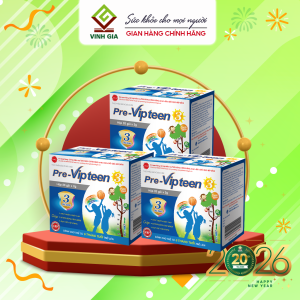 Cốm Tăng Chiều Cao Pre-Vipteen 3 Hỗ trợ Phát Triển Trí Não Bảo Vệ Mắt Cho Trẻ Từ 6 Tháng - 9 Tuổi