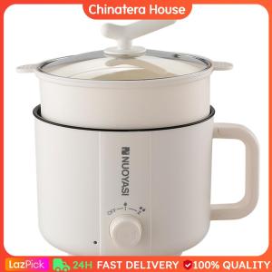 1.8 L Electric Cooking Pot 2 Files Adjustable Multipurpose Steamer Pot Non-Stick Inner for Ramen Noodles Pasta Egg Soup