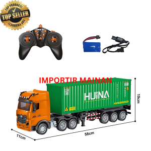 HUINA 1317 rc container trailer 9CH 2.4ghz 1:18 mainan truk alat berat rc car kontainer
