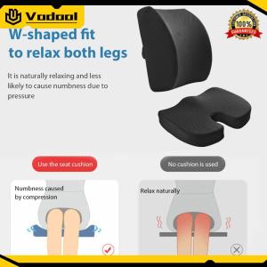 Memory Foam Breathable Ergonomic Chair Cushion with Lumbar Support Ergonomic Desk Chair Cushion for Office Car Travel Airplane