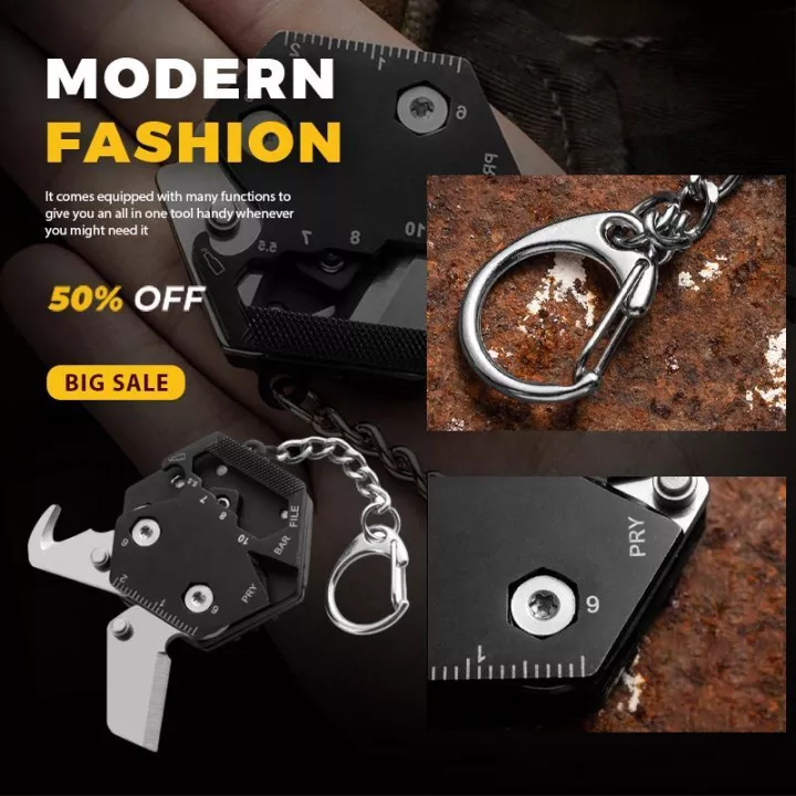 Multi Fungsi Alat Saku Mini Lipat Obeng Plier Pemotong Gantungan Kunci ...