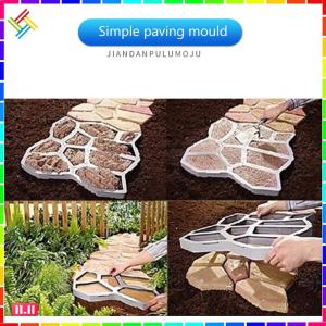 Garden Pavement Mold DIY Paving Cement Brick Stone Road Concrete Path Maker