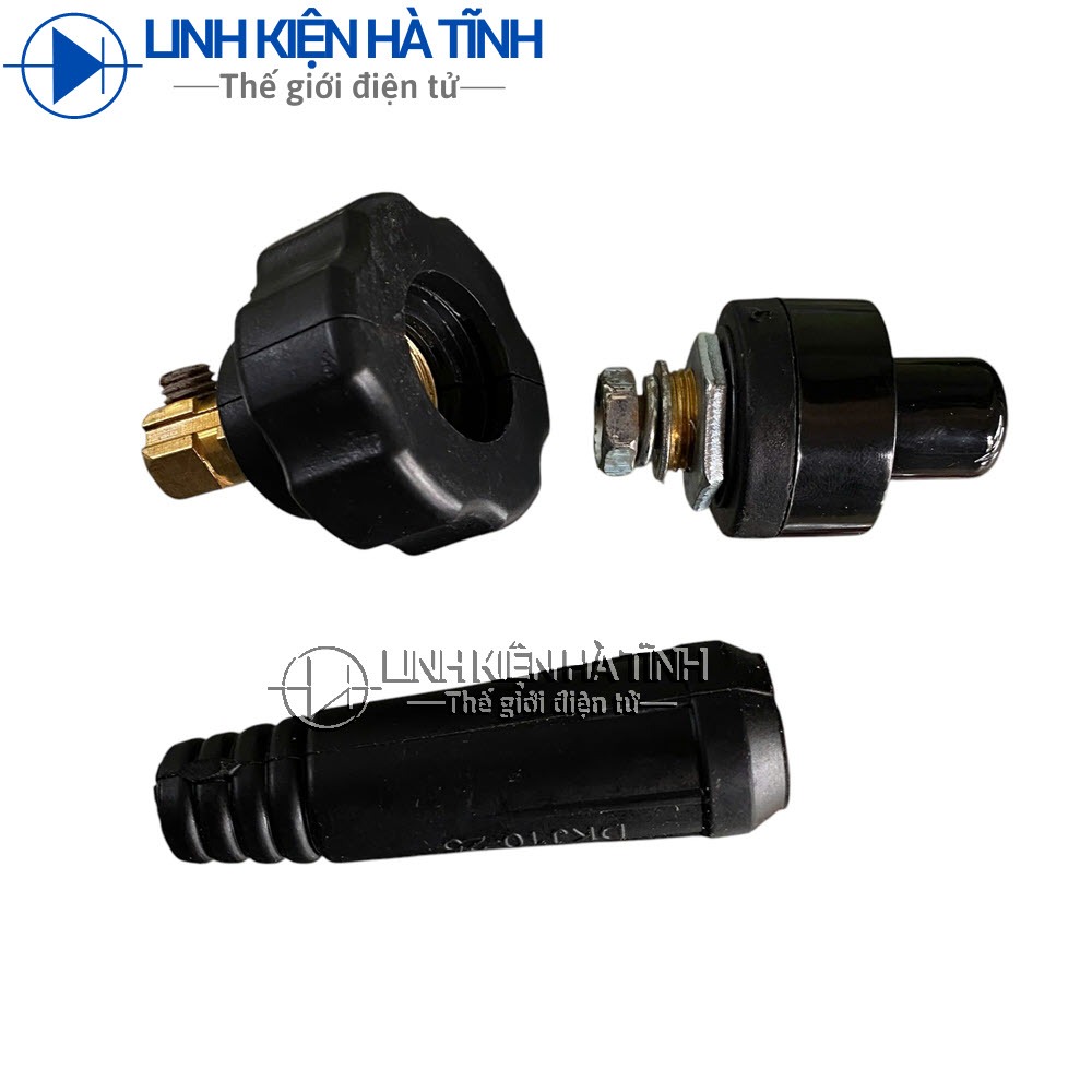 Bộ giắc máy hàn Ren xoáy dùng cho máy hàn điện tử bộ đầu đực + cái 10-25, 35-50