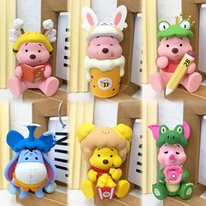 Little New Winnie the Pooh Blind Figurine School Diary Puff Pooh Piglet Eeyore Donkey Cartoon Desktop Ornament Gift