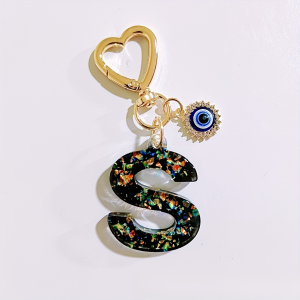Womens Fashion Letter Keychain Backpack Keychain Resin Pendant Student Keychain