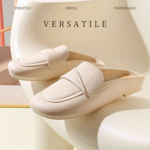 Free Shipping Baotou WomenS Spring New Style Outdoor Slip-On Sandals Fashionable And Versatile Square-Toe Soft-Soled WomenS Slippers