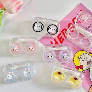 Kawaii Sanrio Kuromi Contact Lens Case Kawaii Cinnamoroll My Melody Pochacco Girl Portable Color Contact Lens Case Gift for Boys and Girls