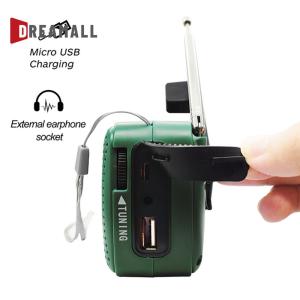 Portable Solar Hand Crank Radio with AM/FM and LED Flashlight for Outdoor Adventures and Emergency Use