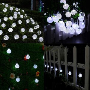 LATTOUR Christmas Light Solar Outdoor Bulbs Solar Lamp Fairy Ball String Lights Outdoor Garden Decor Waterproof Lights