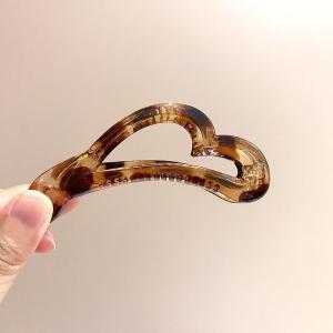 GUERBEIS Kẹp tóc hình chuối nơ thanh lịch cho tóc đuôi ngựa cao kiểu Pháp cổ điển với thiết kế trái tim lãng mạn phụ kiện tóc đơn giản nhưng sang trọng cho nữ