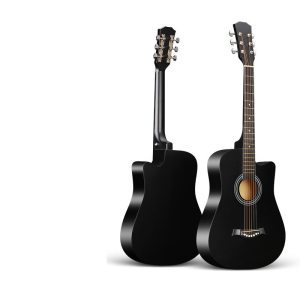 38 inch Beginner Black / Natural Wood Acoustics Guitar  Beginner Acoustic Guitar Musical Instrument for Gig Professional
