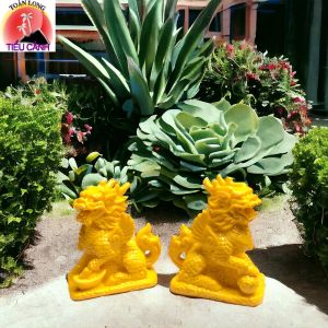 Cặp tượng Kỳ lân phong thủy kỳ lân trấn trạch trừ tà (nhiều màu sắc) cao 12cm. trang trí tiểu cảnh bonsai ghép lũa để bàn trà phòng khách bàn làm việc trên ô tô…