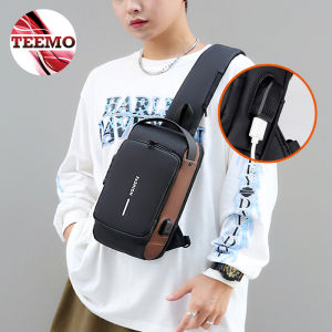 Teemo Men Chest Bag Nylon Shoulder Messenger USB Charging Bag For Outdoor Anti Theft Bag - Fulfilled by Teemo SHOP