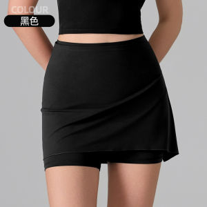 Lulu Cross-border Two-piece Sports Shorts Anti-exposure Running Fitness Tennis Badminton Pilates Yoga Skirt Pants Spring Summer
