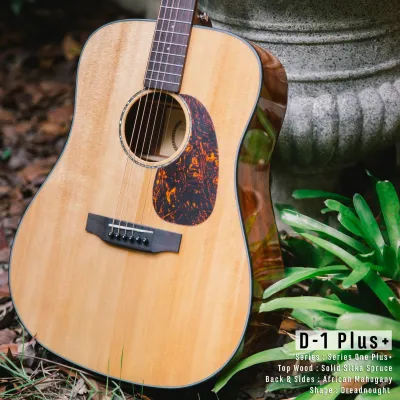 ST.Matthew กีต้าร์โปร่งไฟฟ้า รุ่น D-1E PLUS พร้อม Top Solid ไม้หน้า Sitka Spruce +กระเป๋าบุหนาของแท้