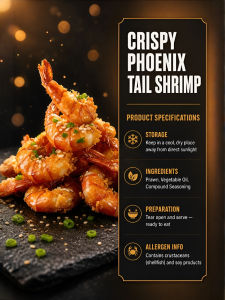 🦐 Phoenix Tail Shrimp Appetizer/Deep Fried Phoenix Tail Shrimp/Crunchy Seafood Snack/Crispy Gourmet Treat/Party Ready Seafood - Crispy Phoenix Tail Shrimp