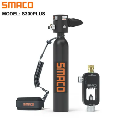 SMACO Scuba Tank สำหรับนักประดาน้ำ ถังดำน้ำขนาดเล็ก Mini Scuba Tank Breath อุปกรณ์ใต้น้ำ Scuba Cylinder พร้อมถังออกซิเจนสำหรับการดำน้ำ 5-10 นาที อุปกรณ์ดำน้ำแบบเป่าลมให้ทัวร์โลกใต้น้ำ