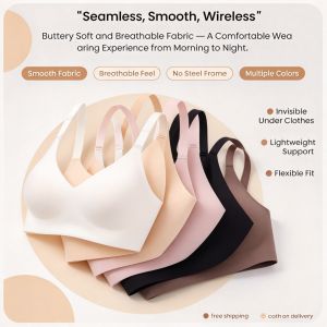 Women Seamless Push Up Bra Wireless Bra Thin Molded Cup Adjustable Shaping Lightweight Comfortable Everyday Bra Lingerie Underwear