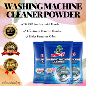 Best Seller 3PCS. WASHING MACHINE CLEANER POWDER 125g | Deep Action Cleaner Powder for Washing Machines | Odor Control Formula | High Powdered Active Oxygen Technique | Effectively Removes Residue | Helps Remove Odor | 99.9% Antibacterial Mite Elimination