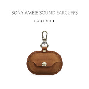 Genuine Leather Case for Ambie Sound Earcuffs Shockproof Cover For Earphone Charging Box Retro Case