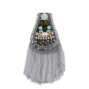 MAOMEI STORE Ánh sáng vai Tấm đệm vai có dây tua rua Trâm cài áo Epaulet Dấu hiệu trên vai Cổ điển Huy hiệu Phụ kiện đeo vai đính hạt Bộ vest