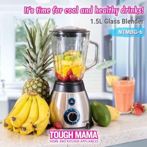 Tough Mama NTMBG-6 Glass Blender 1.5L Powerful motor with free coffee miller Smoothie/Shake Maker