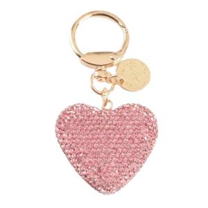 Elegant Rhinestones Heart Keychain Crystals Bag Charm Car Keyring Portable for Women Valentines Day Gifts Outfits