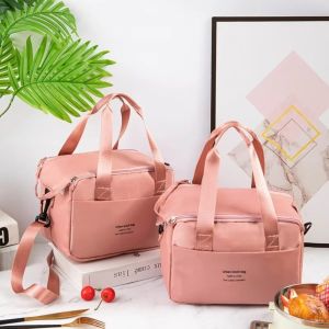 9PPE9LV ถือด้วยมือ กระเป๋ากล่องอาหารกลางวันแบบมีฉนวน ถุงเก็บของ ป้องกันน้ำ กระเป๋าโท้ต แบบพกพา ฟอยล์อลูมิเนียม กระเป๋าอาหารกลางวันสำนักงาน นักเรียน